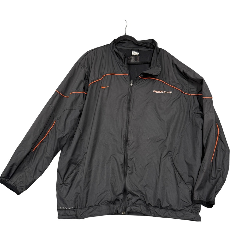 Oregon State Beavers Jacket Mens XXL Black Nike Storm Fit NCAA Football Zip
